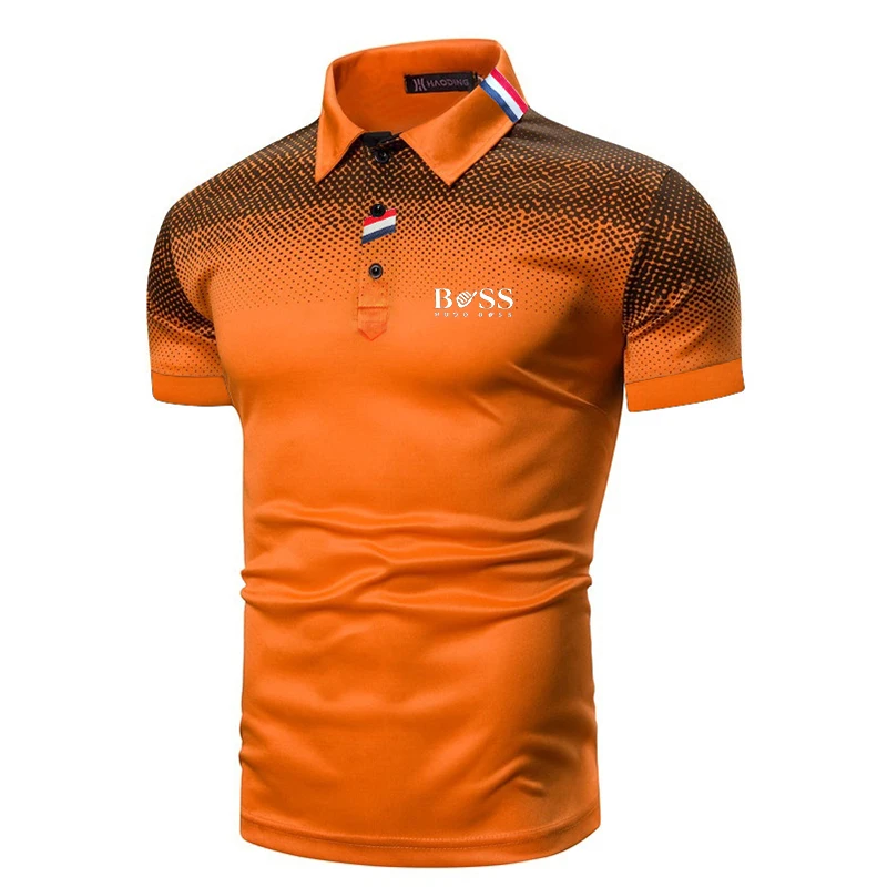

Men's Polo Shirt Short Sleeve Casual Printed Solid Colour