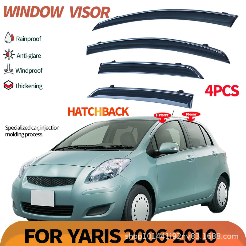 Фото Дефлекторы окон (ветровики) для Toyota Yaris XP90 2005-2010 №1