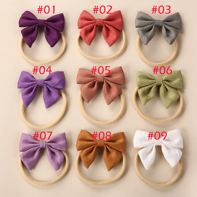 

38Pcs/Lot,19 Colors 3.2" Cotton Girls Hair Clips Baby Kids Hairgrips Child Headbands Bright Color Bows Hairbands