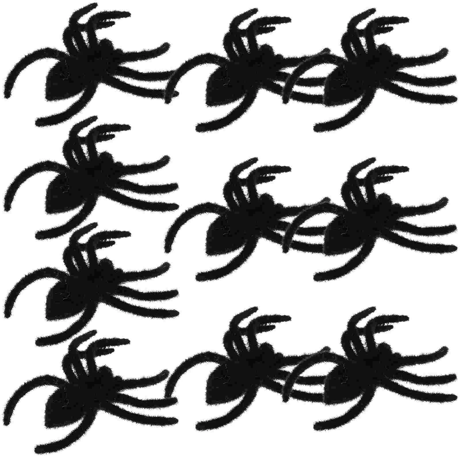 

10 Pcs Halloween Toys Big Spider Party Ornament Giant Festival Prank Decoration Flocking