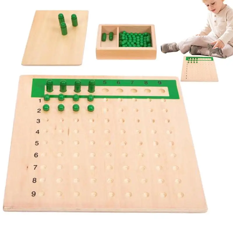

Montessori Wooden Multiplication Board Game Kids Learning Educational Toys Math Counting Hundred Board Interactive Thinking Game