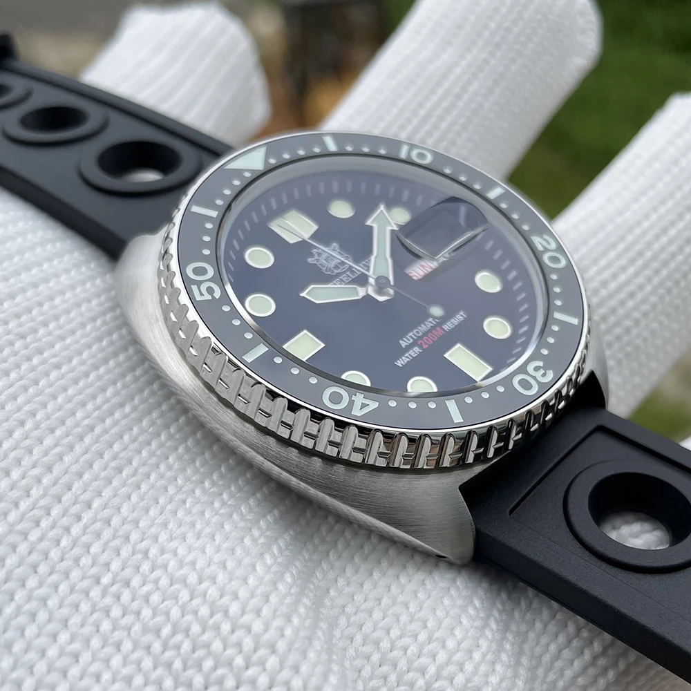 Купить Мужские Водонепроницаемые механические часы STEELDIVE с автоподвижным механизмом, двойным календарем, NH36