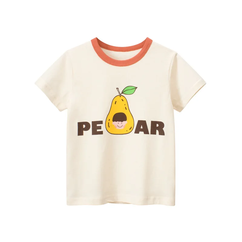 

Summer Infant Tops Cotton Children Short Sleeve T-shirts Cute Sweet Pear T Shirt for Toddler Girls Baby Clothing 2 3 4 6 8 Years
