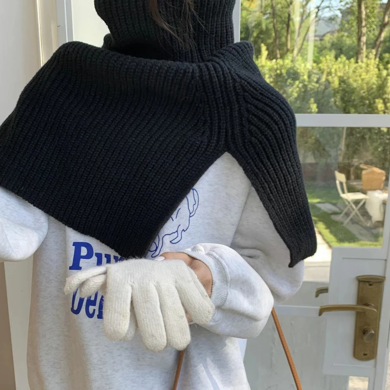 

Ring Scarf Solid Neckerchief Women's Winter Fashion Scarves Girls Solid Neck Scarfs Casual Woollen Muffler Warm Trendy Shawl