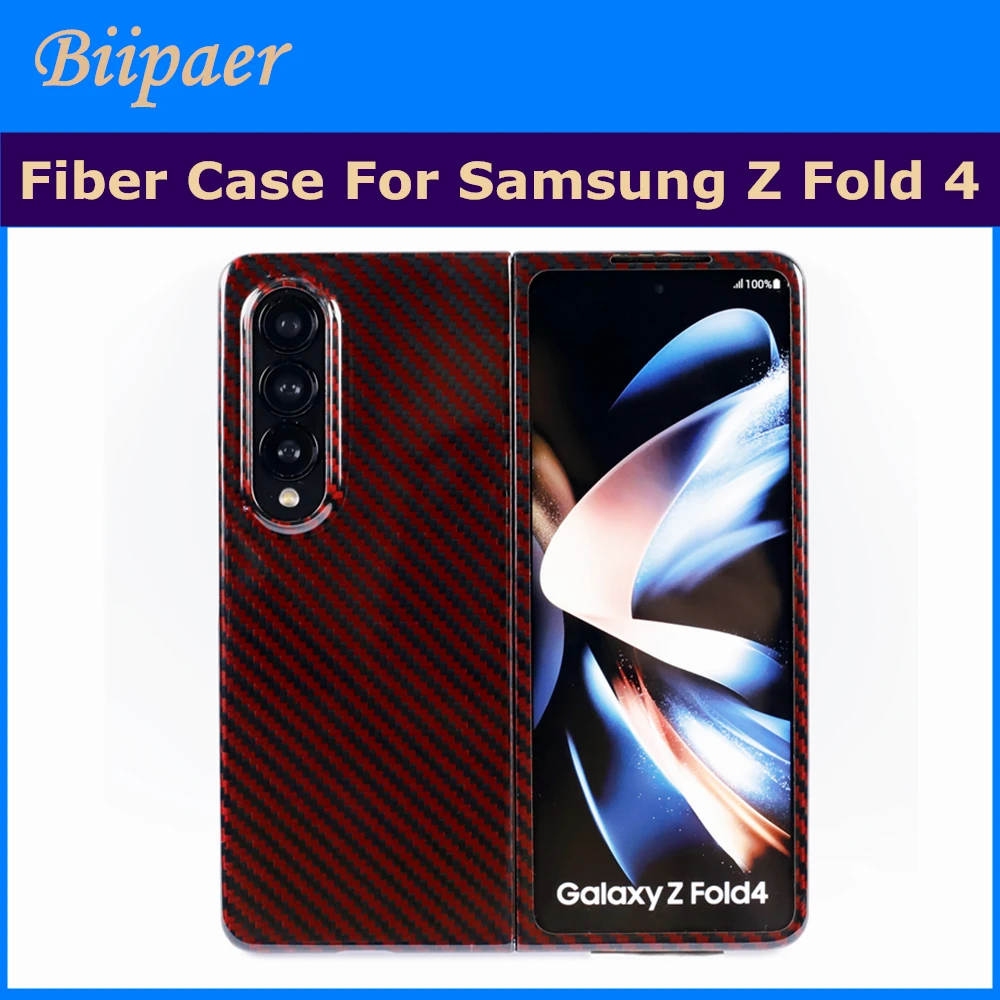 Чехол Biipaer из 100% натурального углеродного волокна для телефона Samsung Z Fold 4 противоударный жесткий чехол для Samsung Galaxy Z Fold 4 Чехол