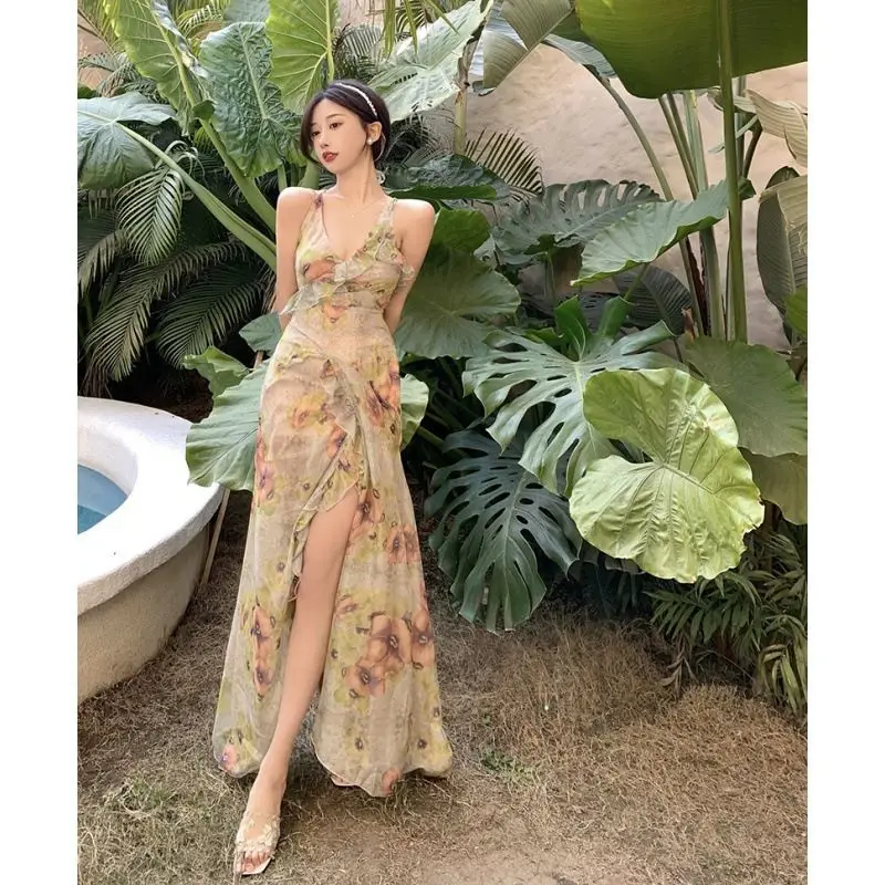 

Luxury Sexy Backless Long Dress Holiday Beach Female Dresses