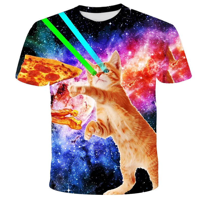 

Latest styles Kitten Invasion T-Shirt kittens fear destruction lasers Cat 3D T shirt Boys Girls fashion tees 3-14 Year