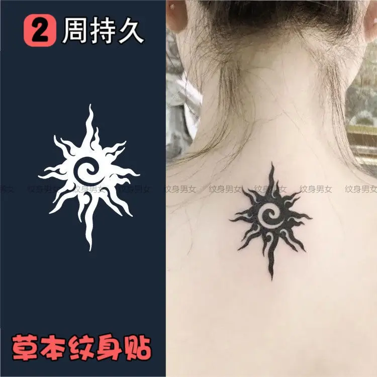 

Herb Tattoos Art Fake Tattoo for Woman Men Arm Tattoo Waterproof Temporary Tatoo Stickers Lasting Sun Totem Tattoos