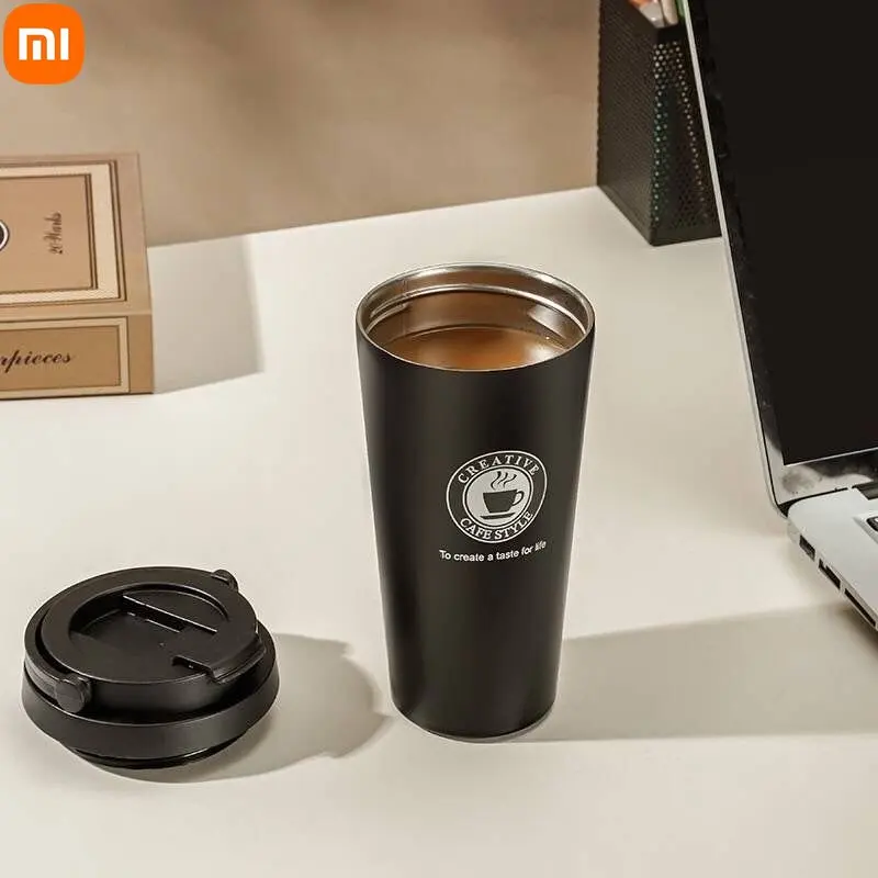 

Xiaomi 500ml Thermal Coffee Cup Stainless Steel Portable Water Bottles Simple Exquisite Accompanying Water Cup Car Thermos Cup