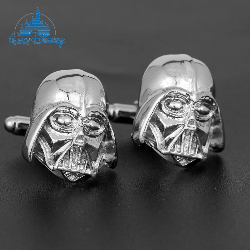 

Disney Sci-fi Movie Star Wars Character Black Warrior Cufflinks Fashion Trend Darth Vader Silvery Accessories Gifts For Fans