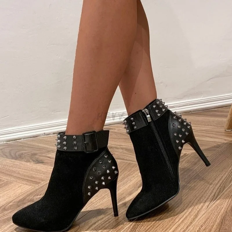 

Женские ботинки, осень 2023, новая модная повседневная женская обувь на молнии, римские модные ботинки с острым носком, женская обувь