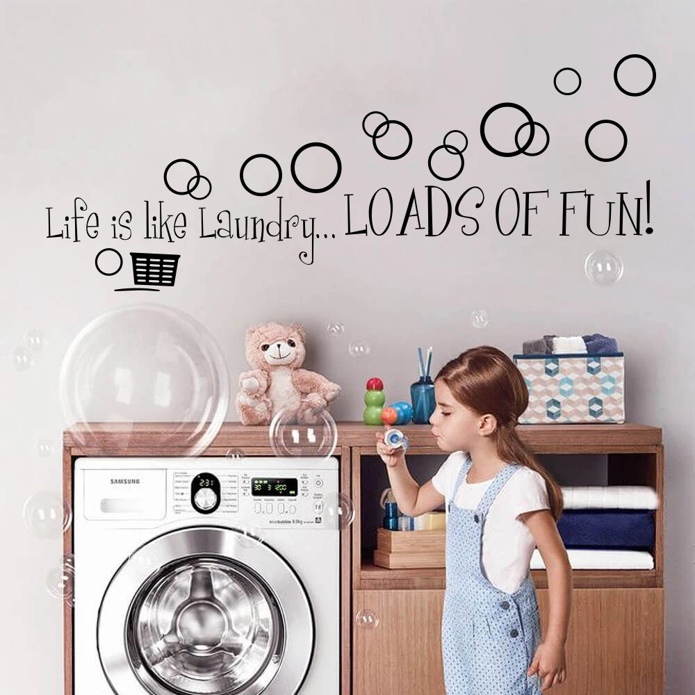 

Жизнь похожа на стирку, много забавных наклеек на стену, стирка для комнаты, дома, семьи, любовь, цитата, настенные наклейки для гостиной, виниловые домашние украшения