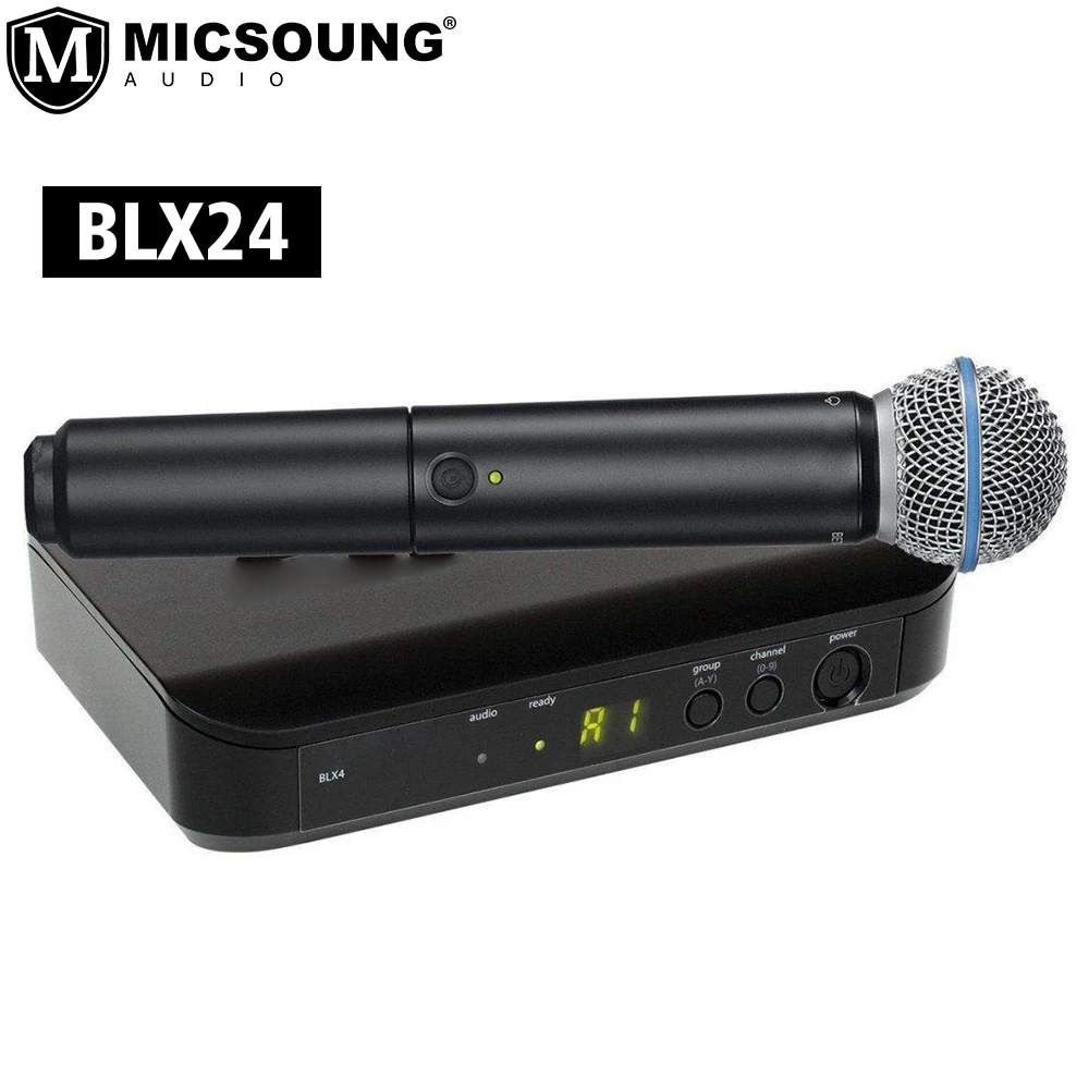 

BLX4 BLX24 Wireless System BLX24/PG58 SM58 BETA58 Wireless Microphone 2 Channel UHF Dual Kit for Shure Karaoke Stage Performance