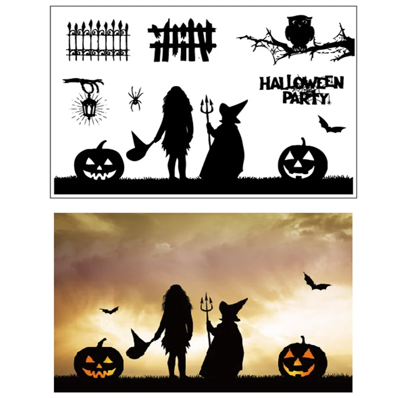 Прозрачные штампы/печать AZSG на Хэллоуин для рукоделия скрапбукинга изготовления