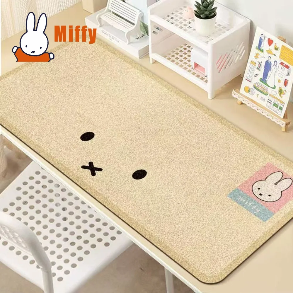 Фото Милый коврик для стола Miffy Extra Large, силиконовый коврик для мыши с кроликом, офисный коврик, впитывающий влагу, нескользящий, мягкий коврик для учебы, подарок для девочки №2