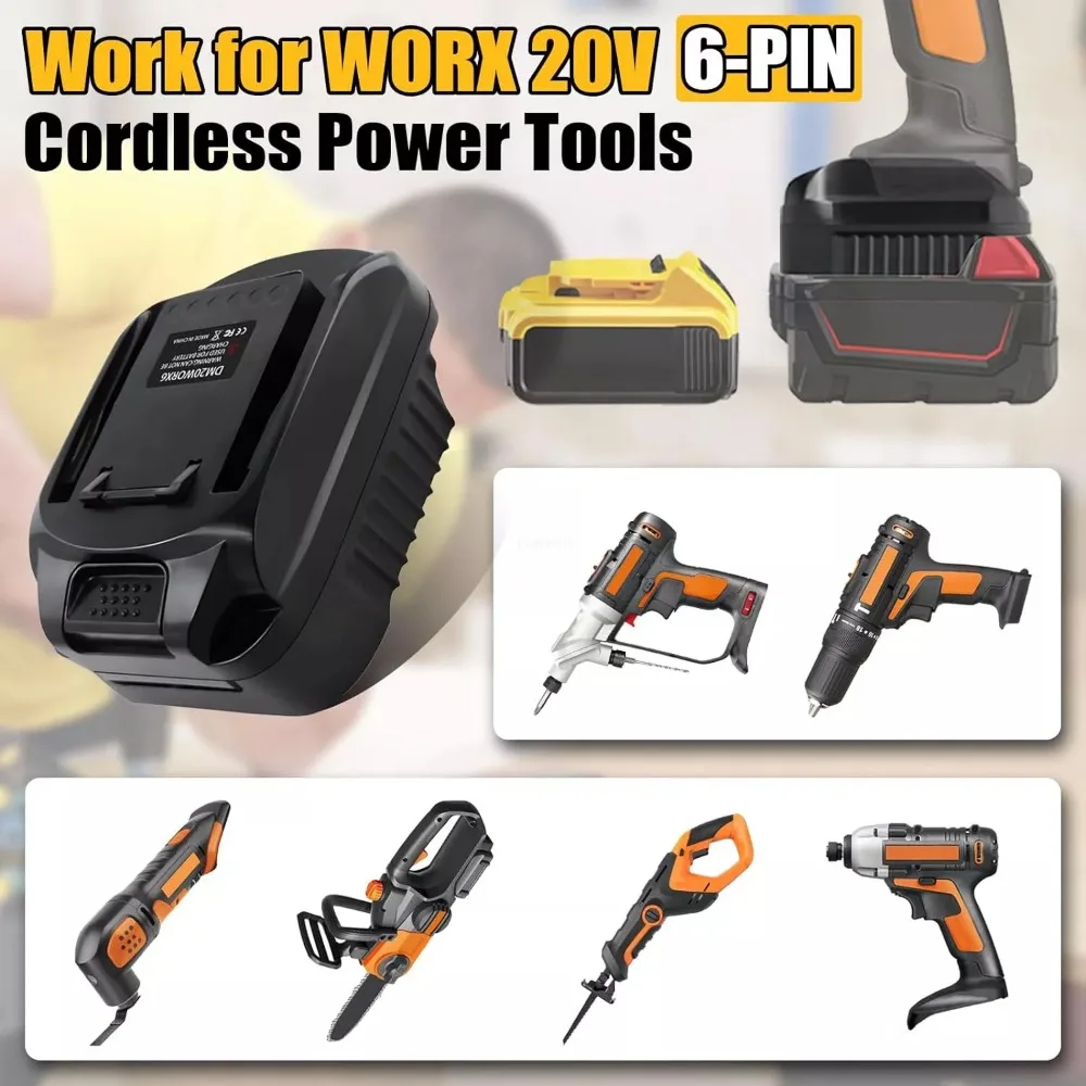 Адаптер для аккумулятора Worx Drill Dewalt 18 в 20 Milwaukee преобразователь литий-ионных