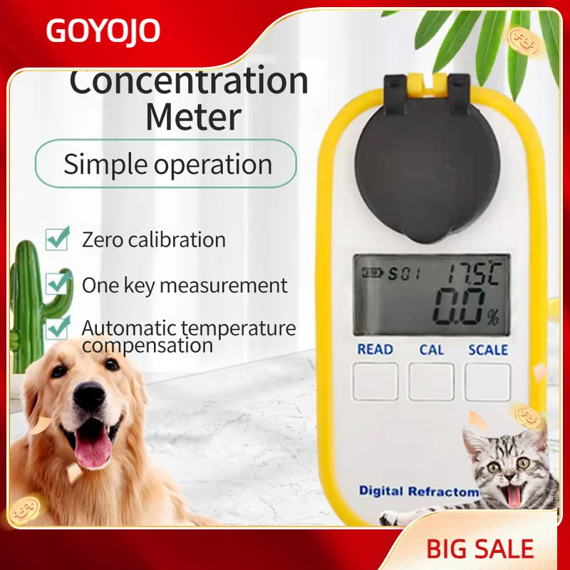 

Cat And Dog Urine Hydrometer Refractometer DR503 Digital Display Concentration Specific Gravity Meter