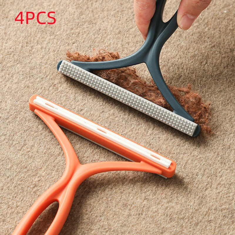 

4PCS Double-Sided Portable Manual Clothes Lint Remover Fuzz Fabric Shaver Hair Removal Brush Carpet Coat Clothes Shaver Brush To