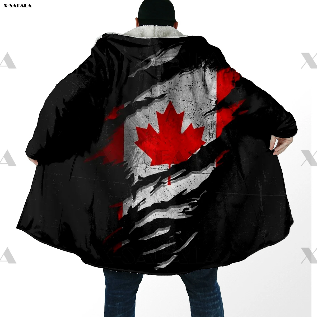 

Канада в мне, специальная гранж-печать, высокое качество, повседневное теплое пальто, кашемировая Мужская накидка с капюшоном, флисовая толстовка, одеяло, спортивная одежда