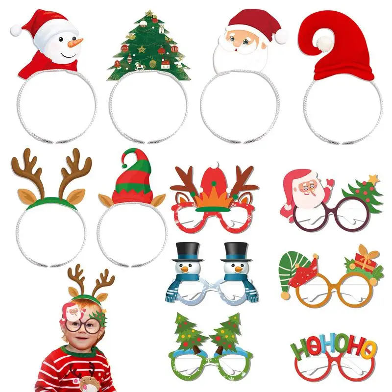 

Christmas Glasses Christmas Party Favors 12pcs Glitter Snowman Reindeer Party Glasses Decorative Paper Eyeglasses For Kids Adult