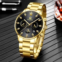 fashion watch for men calendar clock luxury rhinestone business men steel belt mens quartz wristwatch elite relogio masculino