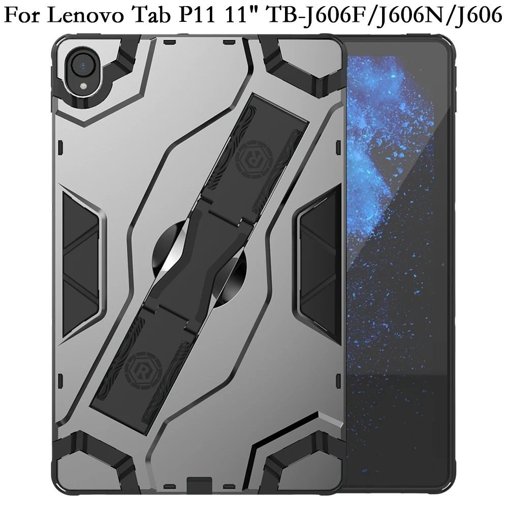 

Противоударный чехол-подставка для планшета Lenovo TabP11 Tab P11 P 11 TB-J606F J606N J606 606F, Жесткий Чехол из ТПУ и силикона