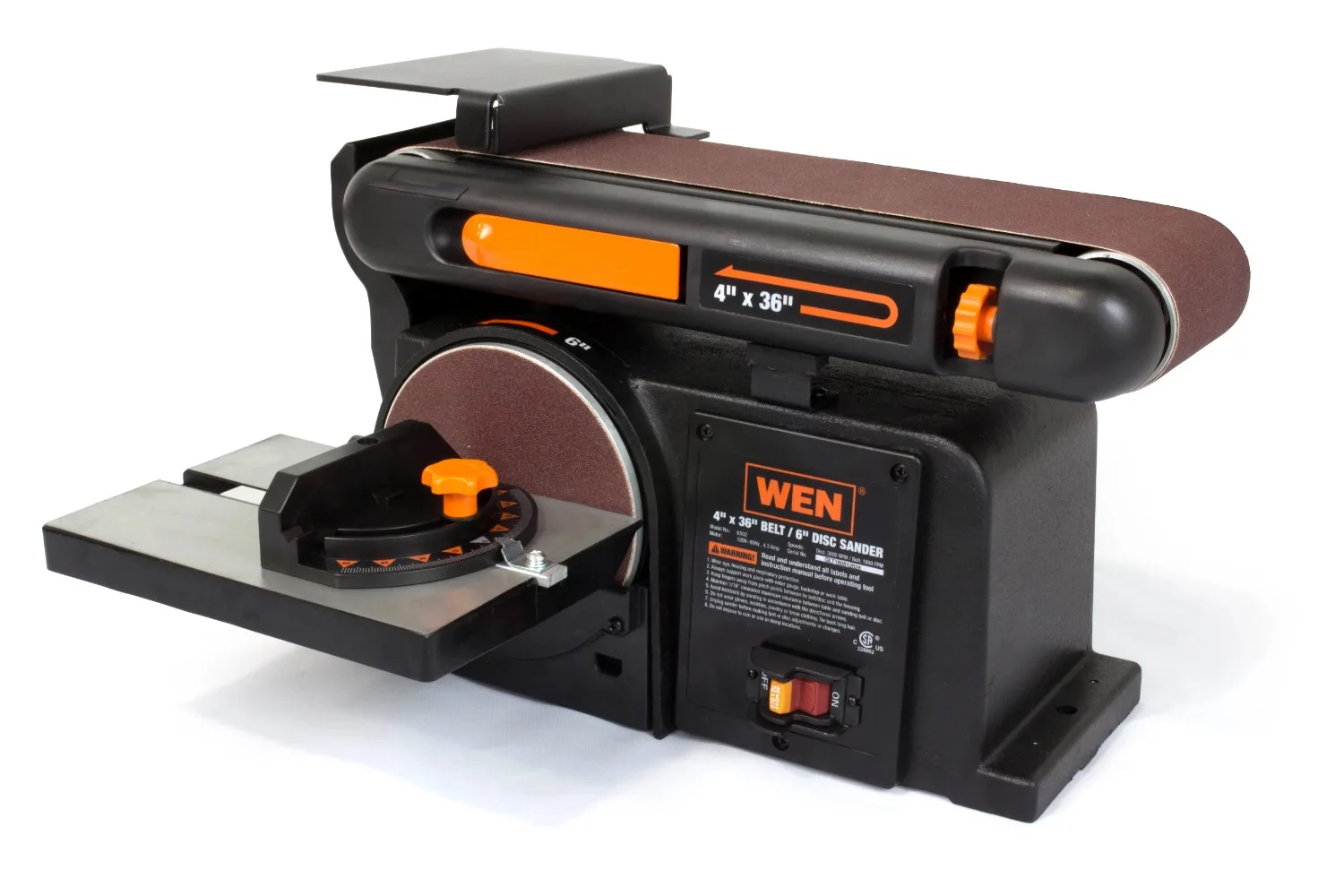 

WEN 4.3-Amp 4 x 36 in. Belt and 6 in. Disc Sander with Cast Iron Base belt grinder orbital sander bench sander electric