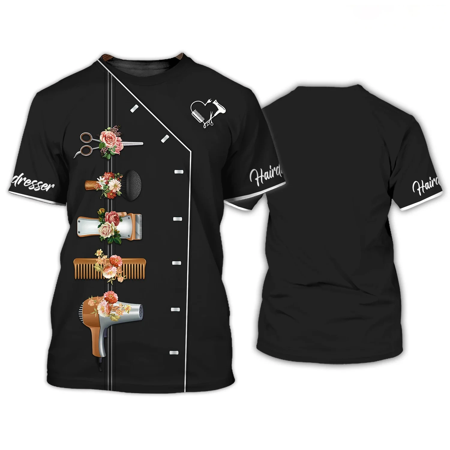 

Short Sleeves T-Shirt 3d Hairdresser Personalization Men's/Women Unisex Clothing O-Neck Oversized T Shirt Vintage Male Tee Top