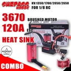 Бесщеточный двигатель Surpass Hobby KK 3670, 110 кВ, 18 кВ, водостойкий радиатор 120A ESC для радиоуправляемого автомобиля Traxxas HSP, монстр-ТРАКА