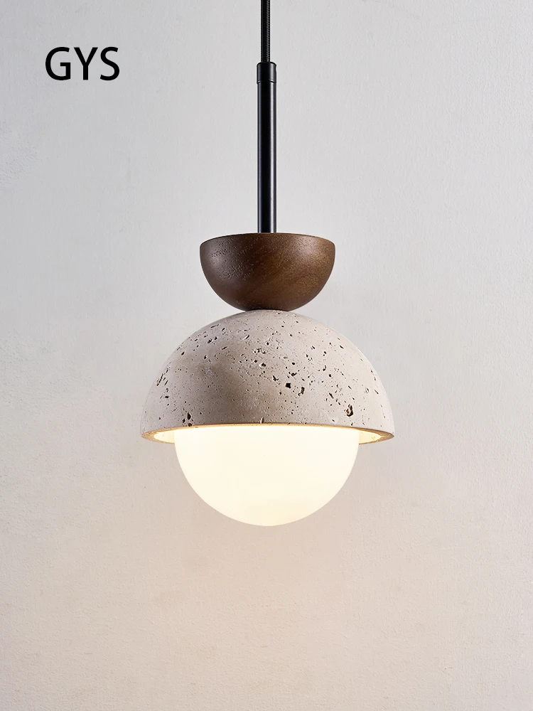 Светодиодная Подвесная лампа Маленькая деревянная из камня в стиле ретро