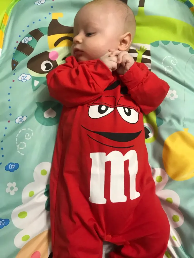 Комбинезон с длинным рукавом и круглым вырезом для новорожденных мальчиков