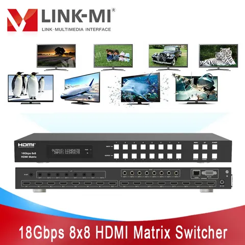LINK-MI 18 Гбит/с 8x8 HDMI матричный коммутатор 4K @ 60 с коаксиальным аналоговым L/R аудио ARC Поддержка RS232 TCP/IP LAN веб-Графический контроль IR Extent