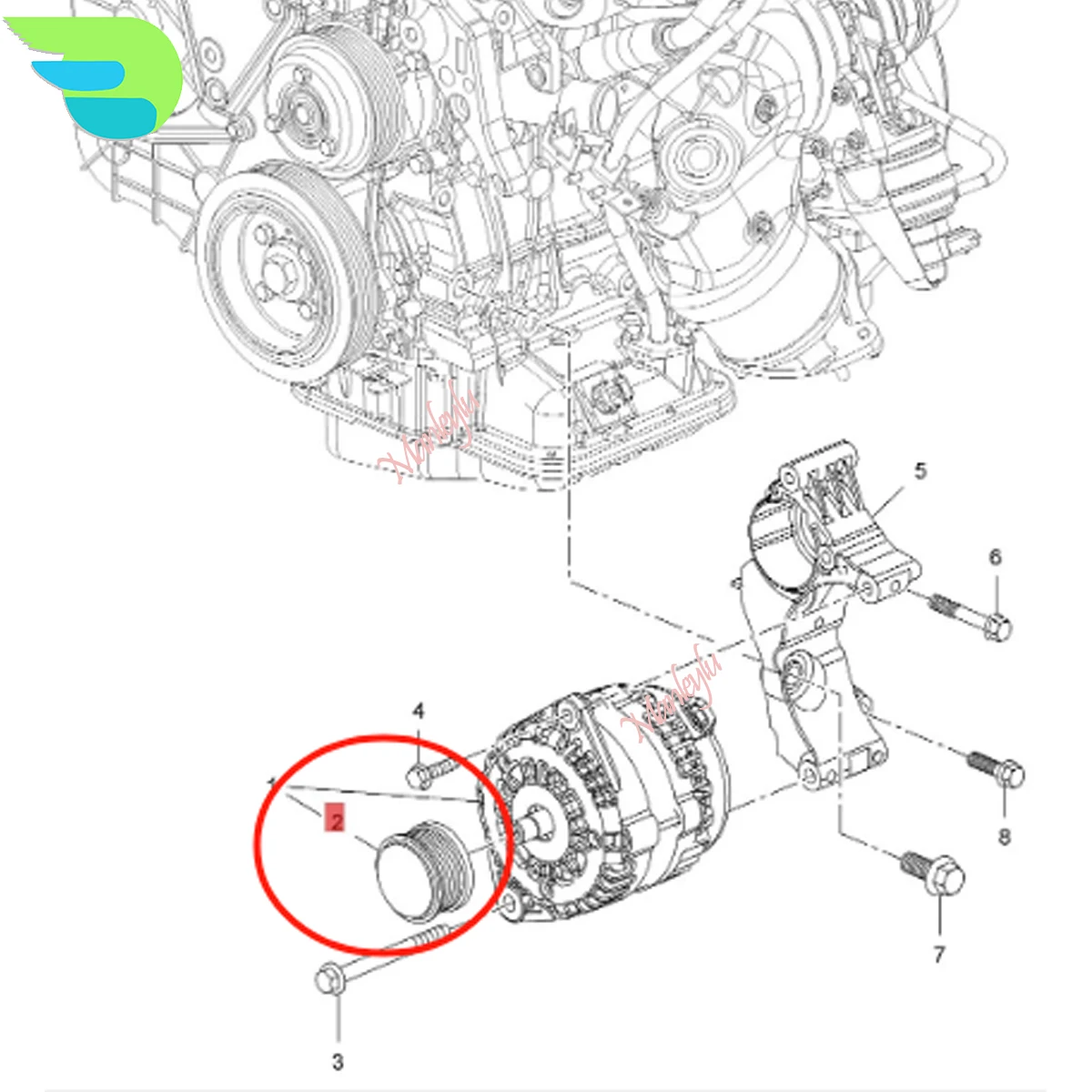 F564321 перегрузка генератора переменного тока сцепления шкив для Chevrolet Cruze Trax 1 7 Opel