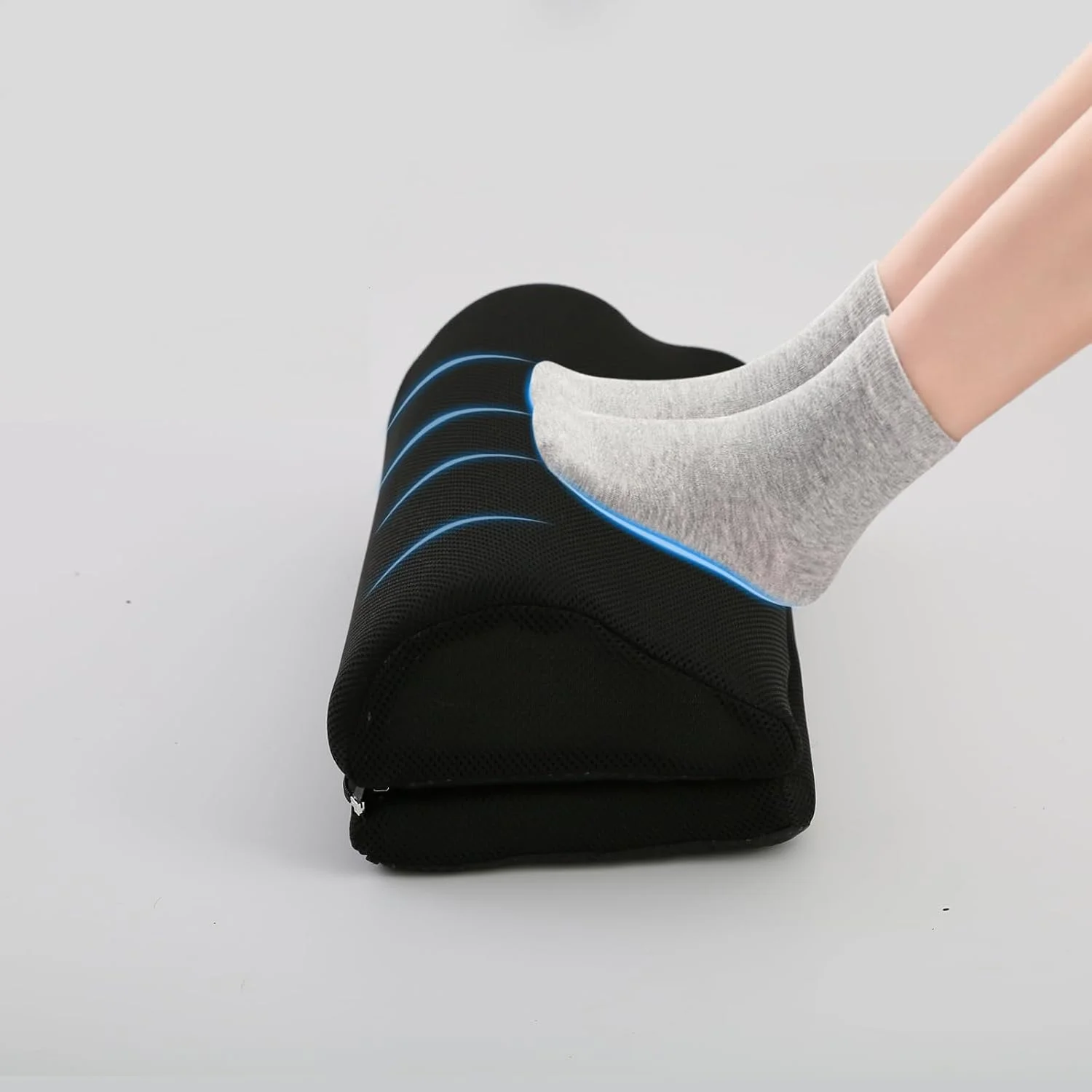 Foot Rest for Under Desk at Work Memory Foam Ergonomic Stool with Adjustable Height Footrest Back & Hip Pa