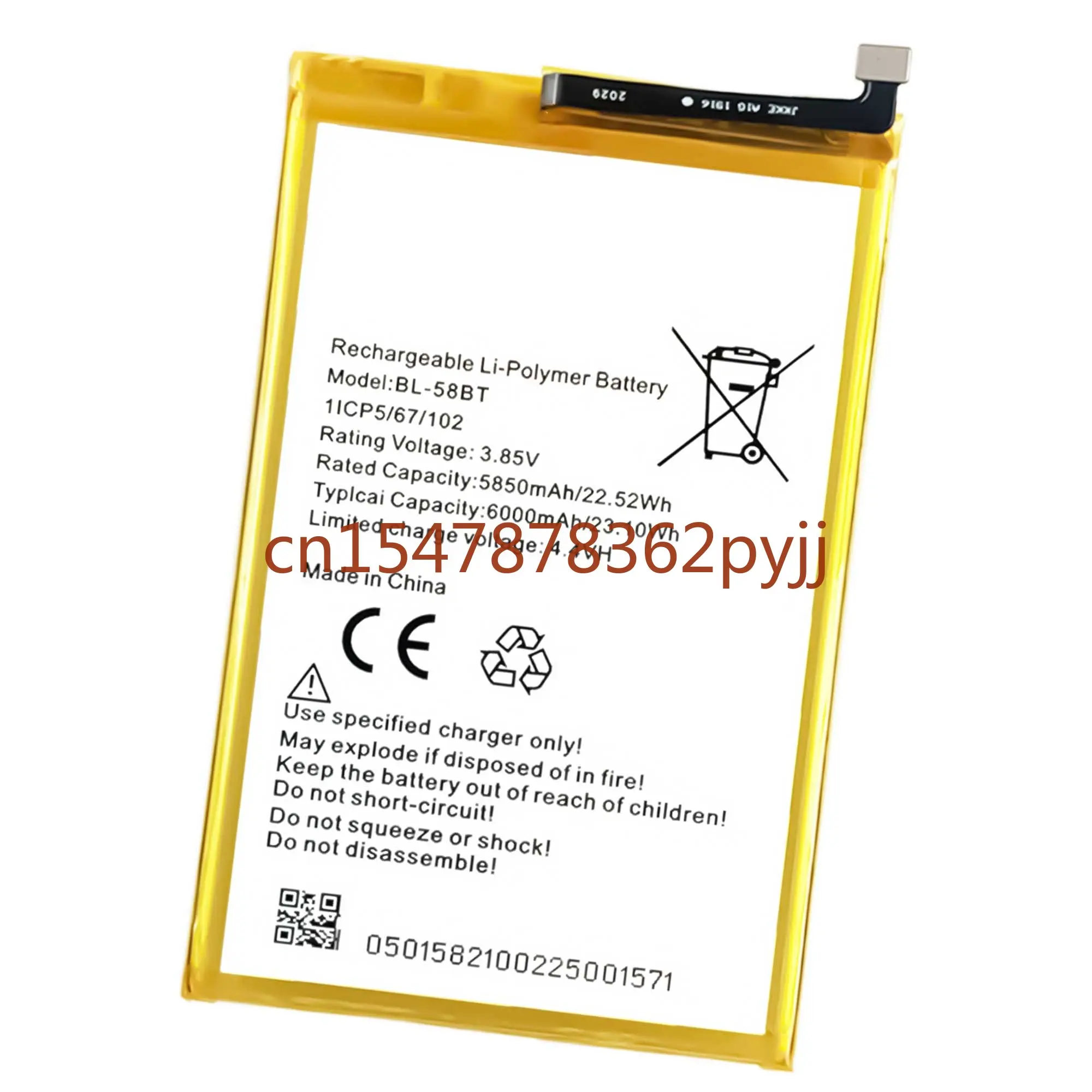 3.85V Brand new 6000mAh BL-58BT Battery For TECNO LC7 BL-58BT Mobile Phone