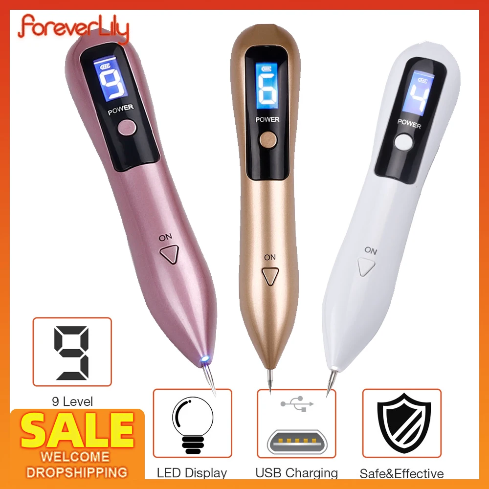 

9 Level LCD Face Skin Dark Spot Remover Mole Tattoo Removal Laser Plasma Pen Machine Facial Freckle Tag Wart Removal Beauty Care