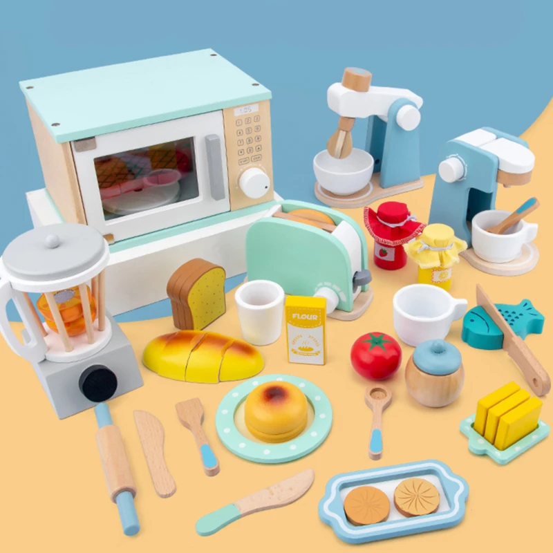 

Children Play House Large Simulation Microwave Kitchen Utensils Play House Kitchen Toys Dollhouse Baby Furniture Gifts