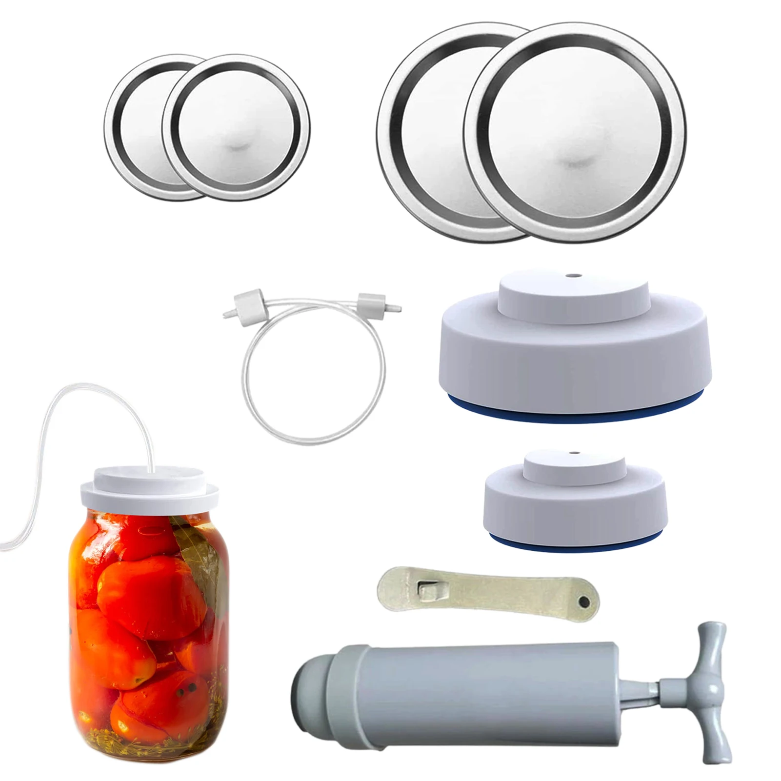 

Вакуумный упаковщик для банок, вакуумный аппарат для хранения пищевых продуктов, набор для запечатывания, с широким горлышком и обычным гор...