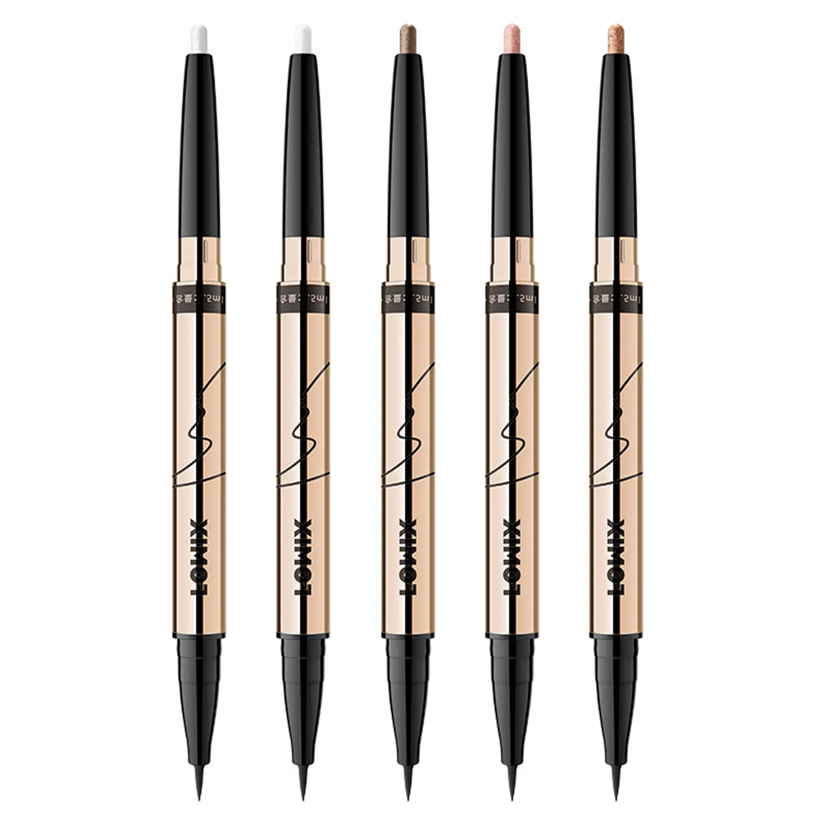 

5 Colors Double Head Eye Makeup Pen Highlight Brightening Pearlescent Waterproof Three Dimensional Eyeliner Lying Silkworm Pen