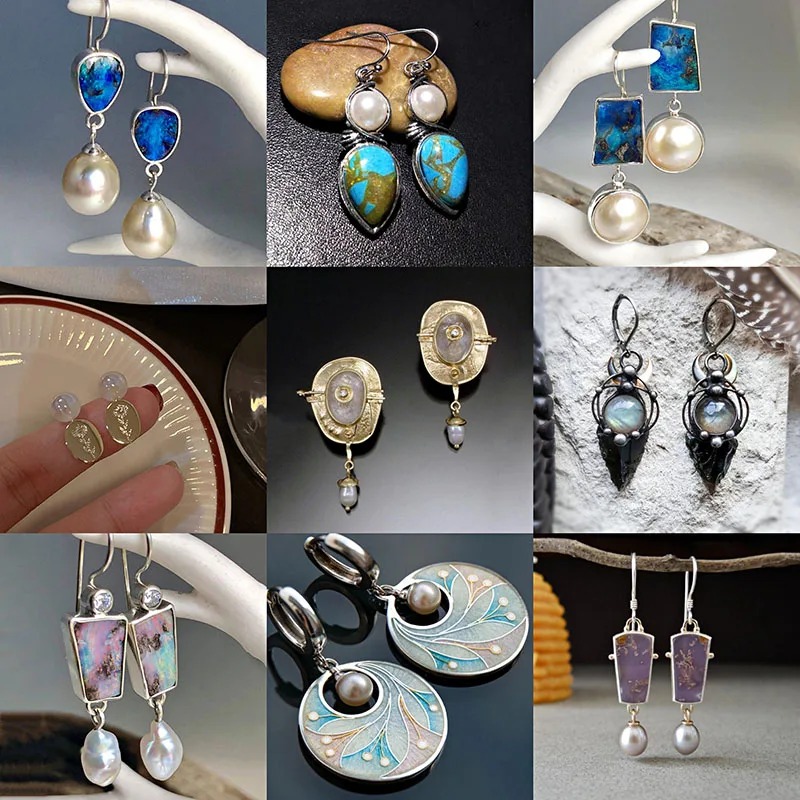 

Classic Charm Vintage Pearl Dangle Earrings Long Charm Earrings Brincos boucle d'oreille 2020 For Female Wedding Jewelry Gift