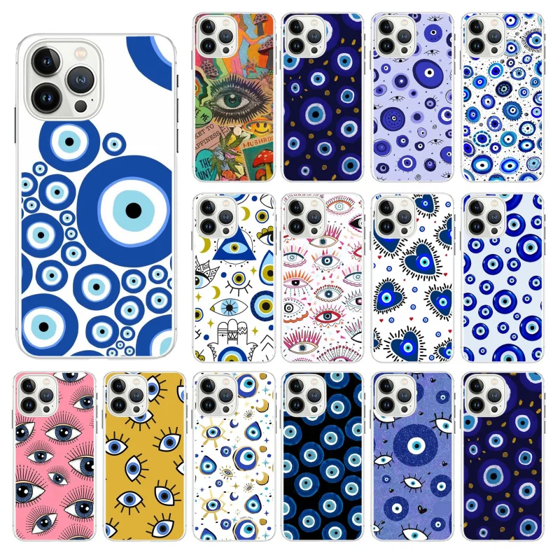 

Blue Evil Eye Phone Case For iphone 13 12 11 Pro Max Case For iphone XS MAX X XR SE2 8 7 Plus case