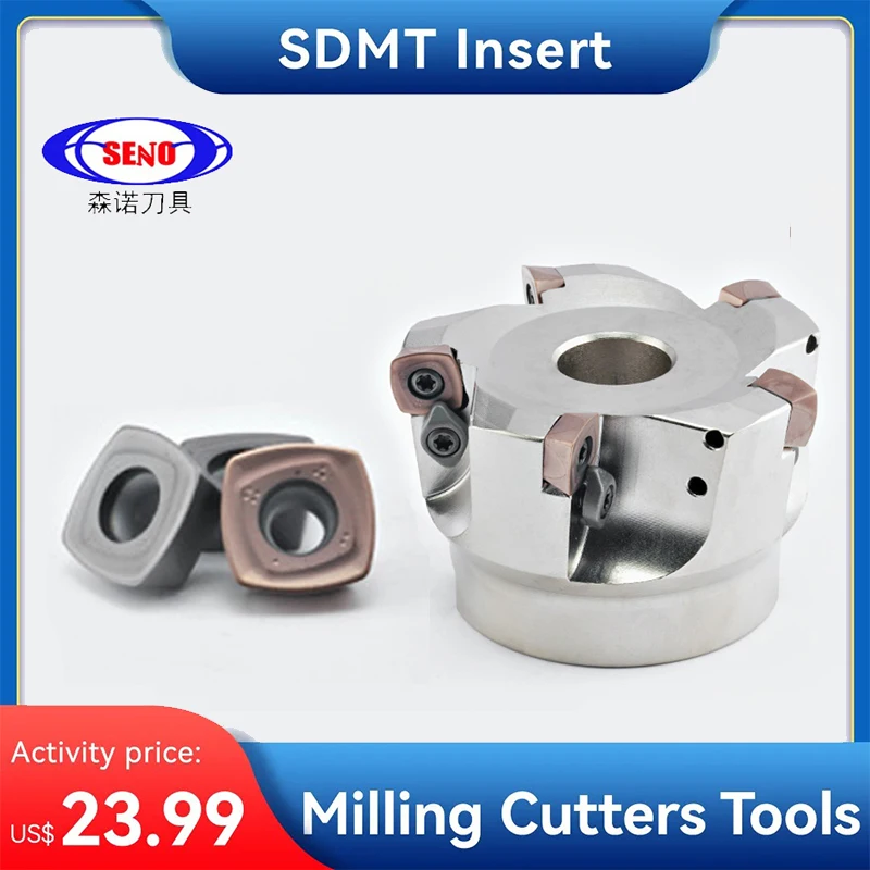 

SENO Milling Cutter SDMT09T308 CNC High Feed Inexable Tool Insert SDMT Lathe Blade Cutting Tip Carbide Mill SDMT120412