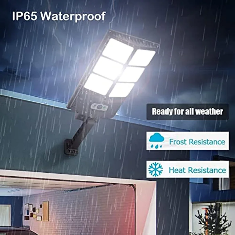 

168W Outdoor Solar Lights Led Wall Motion Sensor with Remote Control Waterproof Flood Lamps for Yard Garden Path Parking lot