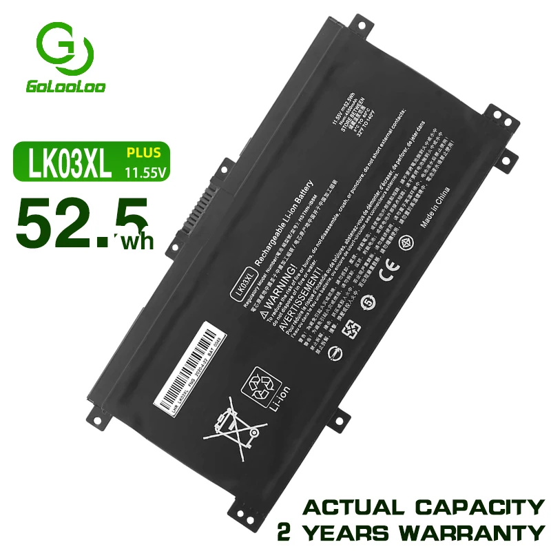 

LK03XL Battery For HP Envy 17M 15m-bp012dx HSTNN-UB7I HSTNN-LB7U 916368-421 TPN-W127 TPN-W128 TPN-W129 916368-541 11.55V 52.5Wh