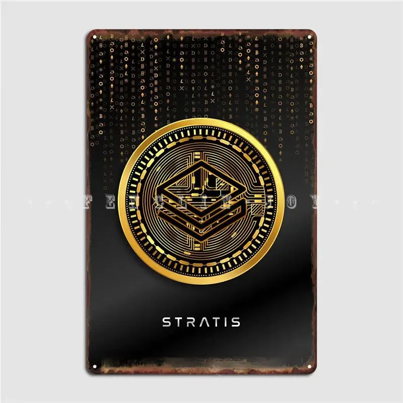 Металлический знак криптовалюты Stratis домашняя печать клубные вечерние таблички