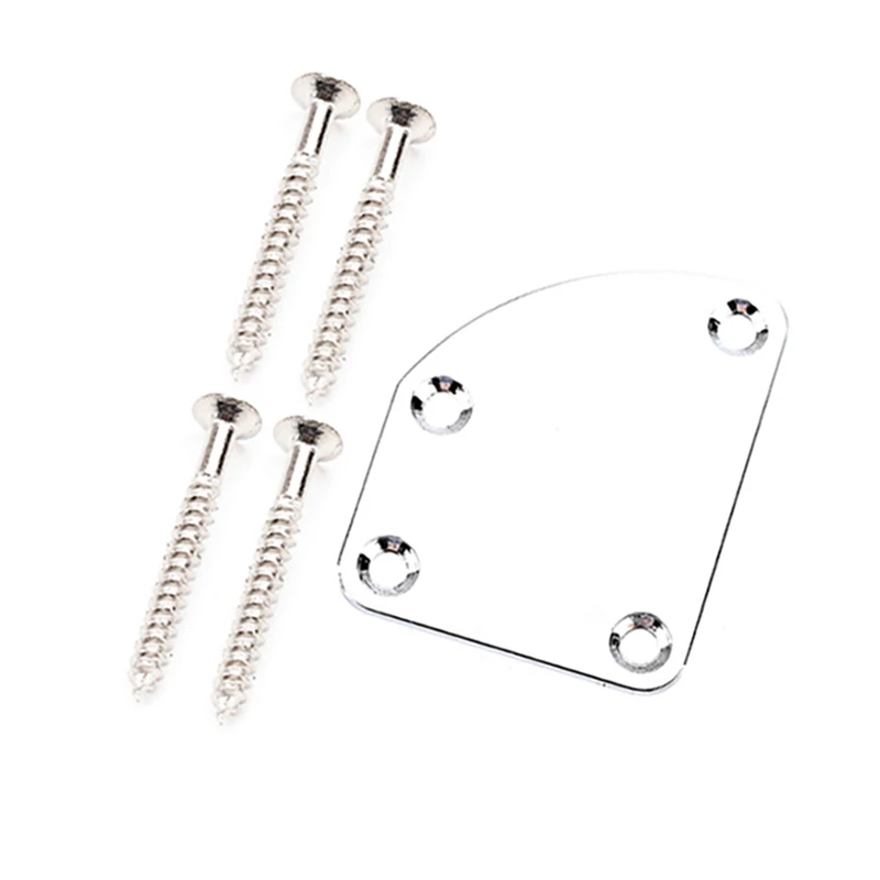 

Hot AD-4-Hole Asymmetric Bending Electric Guitar Bass Neck Connecting Plate For ST Handle Strength Plate With 4 Screws