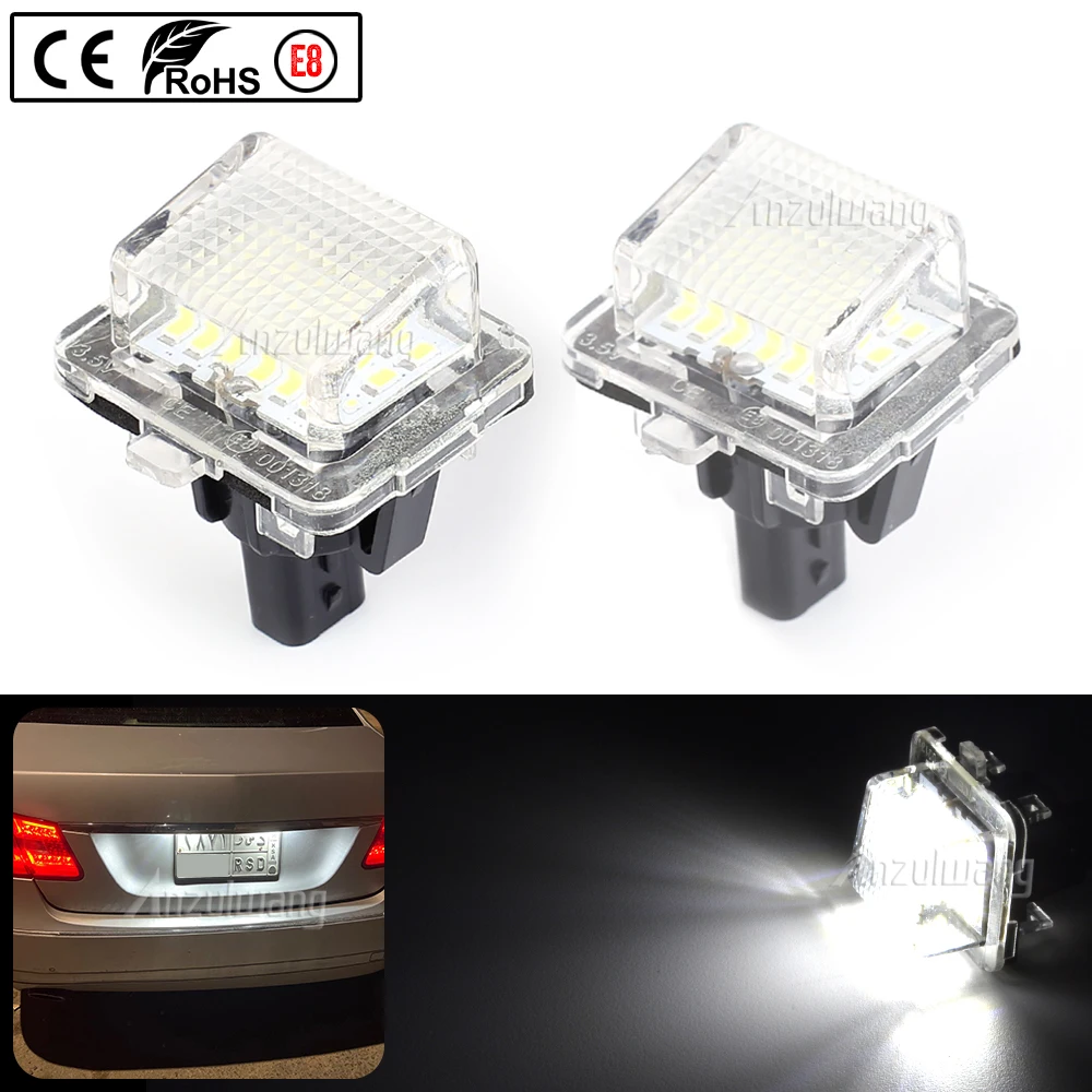 

2Pcs Car License Plate Light for Mercedes-Benz W204/W212/W216/W221/W207 18 Led White Rear License Tag Lights