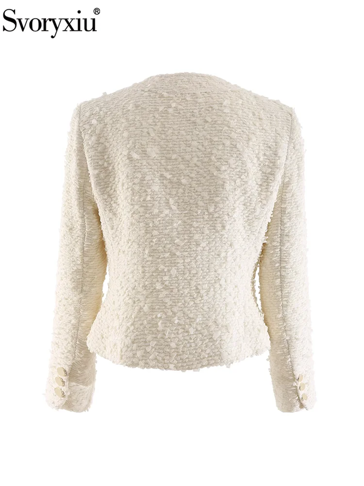 Svoryxiu модные подиумные осенне-зимние бежевые повседневные куртки женские тонкие
