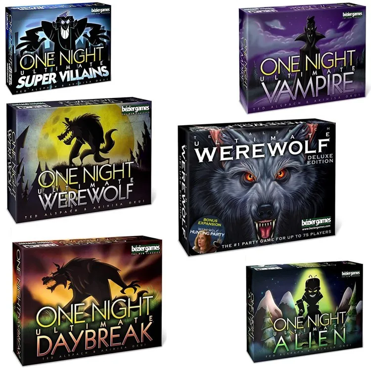 

Board Games One Night Ultimate Werewolf Daybreak Vampire Alien Super Vallian Bonus Roles Card Game for Party Home Playing Cards