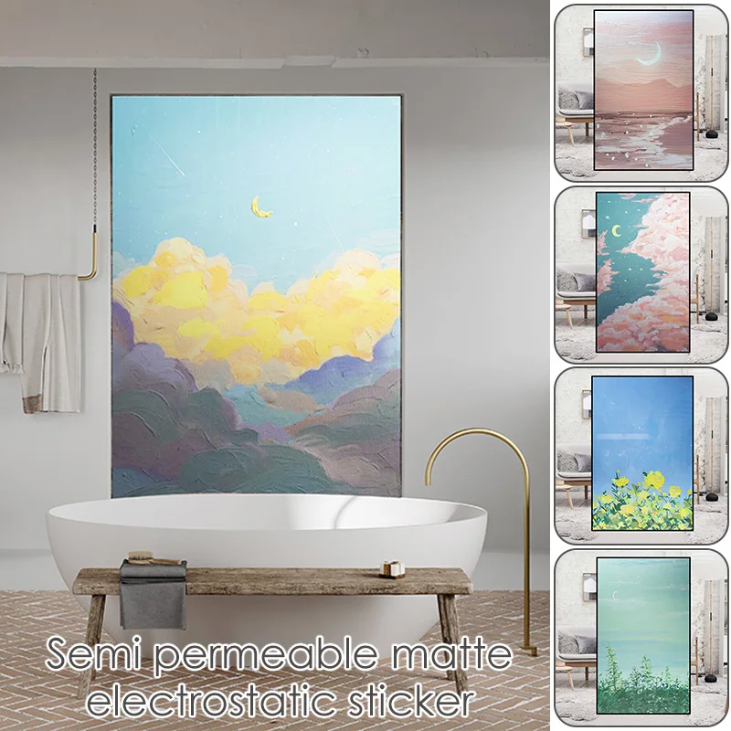 

Window Film Privacy Marble Grain Frosted Glass Sticker Uv Blocking Heat Control Window Coverings Window Tint for Homedecor